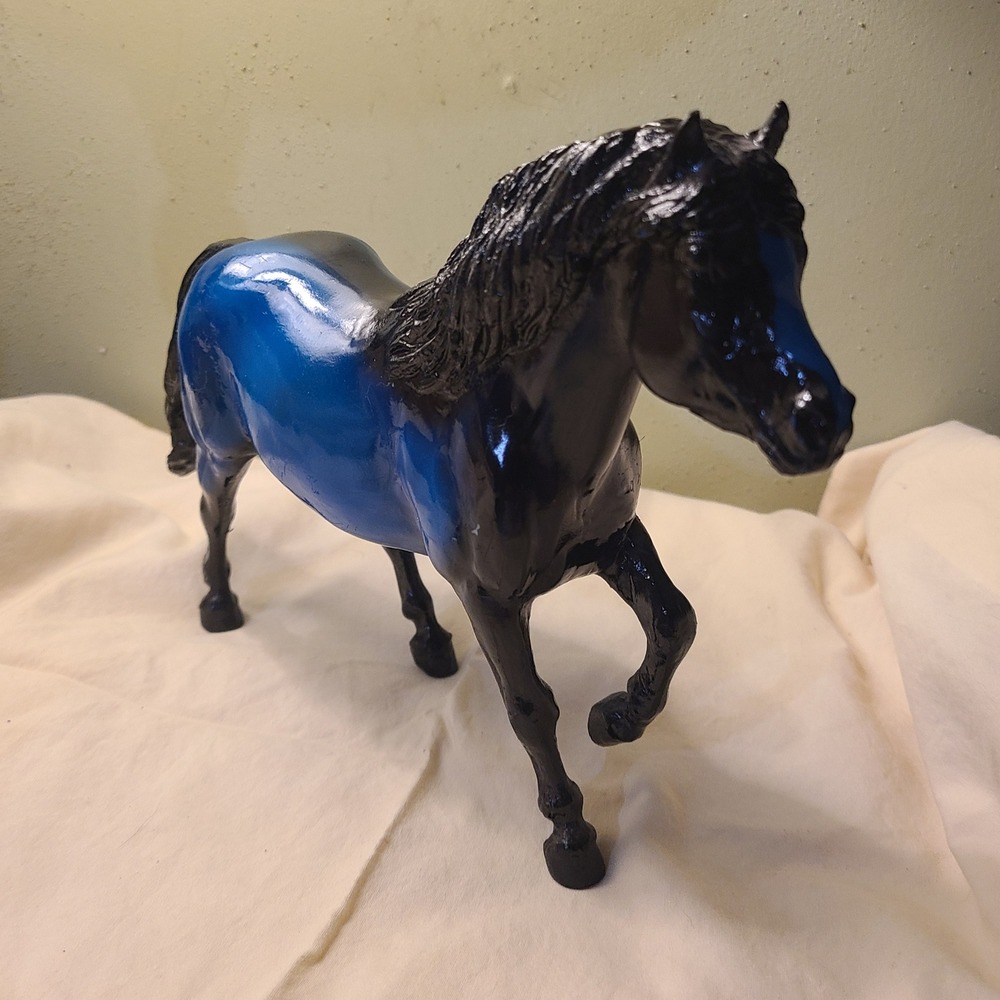 Breyer Haflinger Pony Horse Mold 156 Custom Black & Blue Chris Hess Traditional - Picture 3 of 8